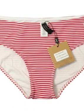 NWT Niptuck Swim Bikini Bottoms in Red Stripe Size 10